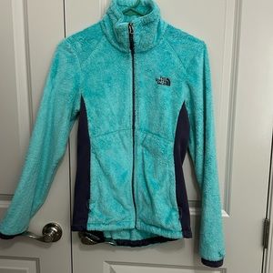 GUC The North Face, full-zip turquoise jacket. Sz small